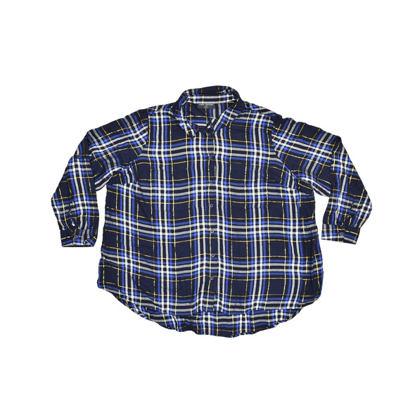 Lane Bryant Women's Blue Plaid Flannel Button Down Shirt Plus Size 20/22 - Picture 1 of 8
